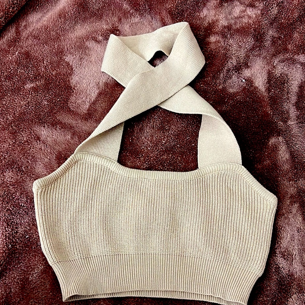 Khaki crop top